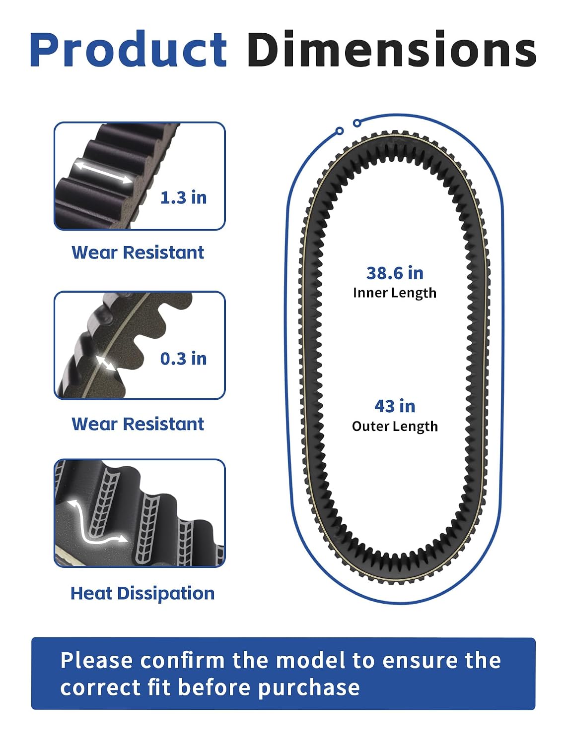 Polaris 3211180 CVT Drive Belt – GENERAL XP 1000 / RZR Replacement