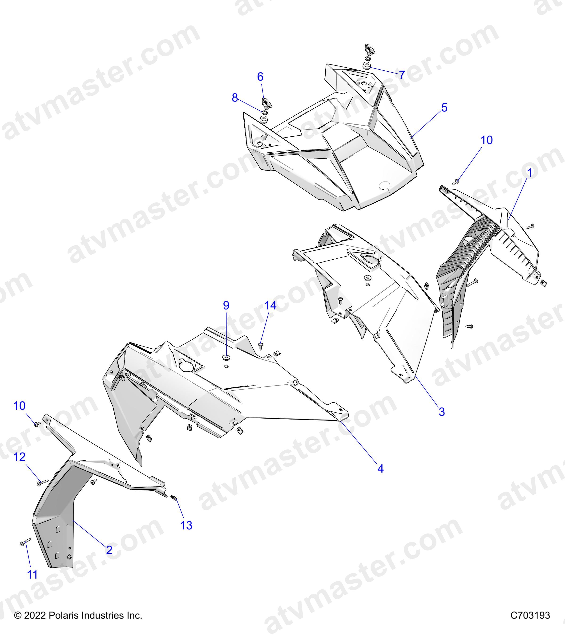 BODY, HOOD, FRONT FENDERS AND FLAIRS - Z23NAE99A/99B (C703193)