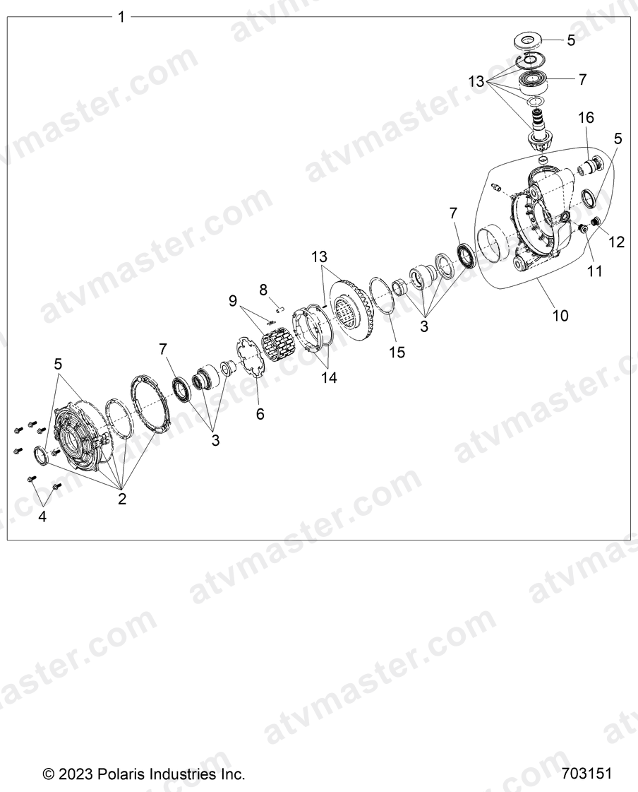 DRIVE TRAIN, FRONT GEARCASE - Z24NEE99A2/B2 (703151)