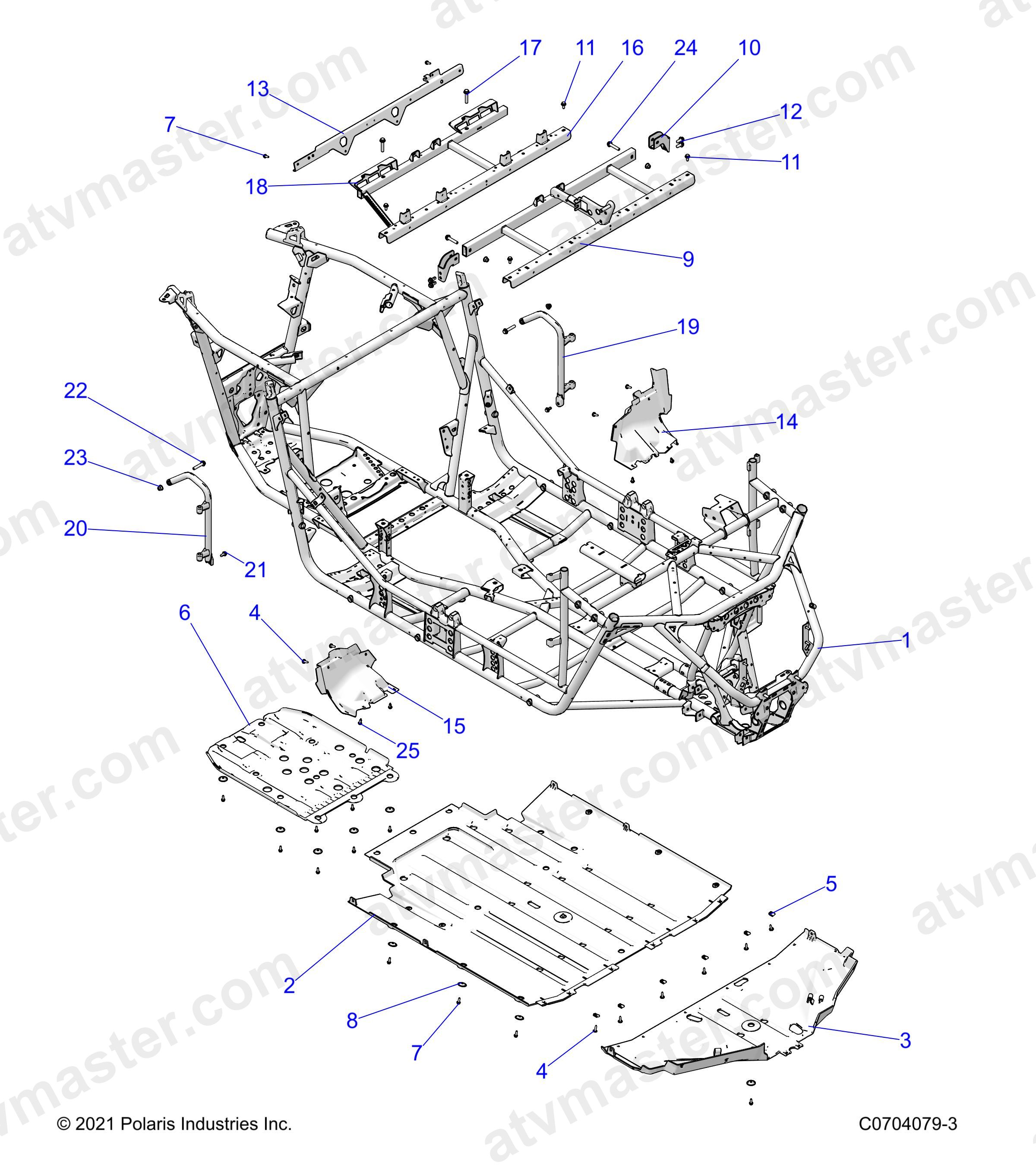 CHASSIS, MAIN FRAME AND SKID PLATES - Z24NME99A2/B2 (C0704079-3)