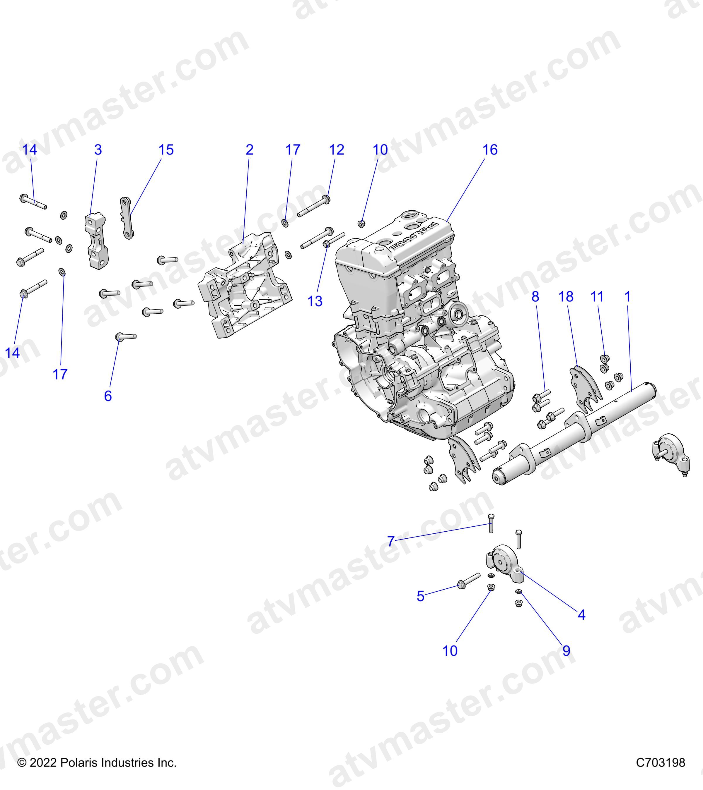 ENGINE, MOUNTING & LONG BLOCK - Z23NAE99A/99B (C703198)