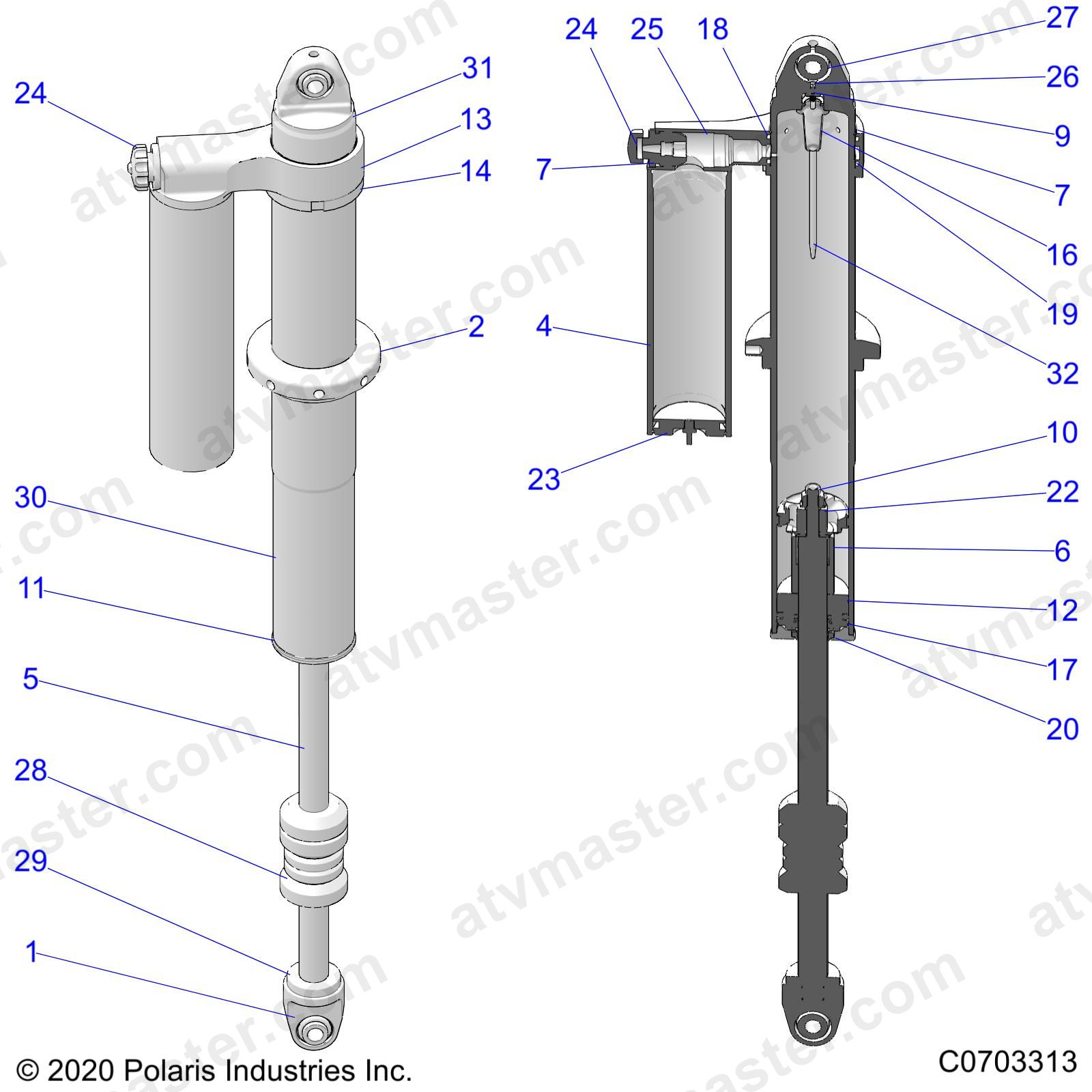 SUSPENSION, REAR SHOCK INTERNALS - (Z23N4E99A/99B (C0703313)