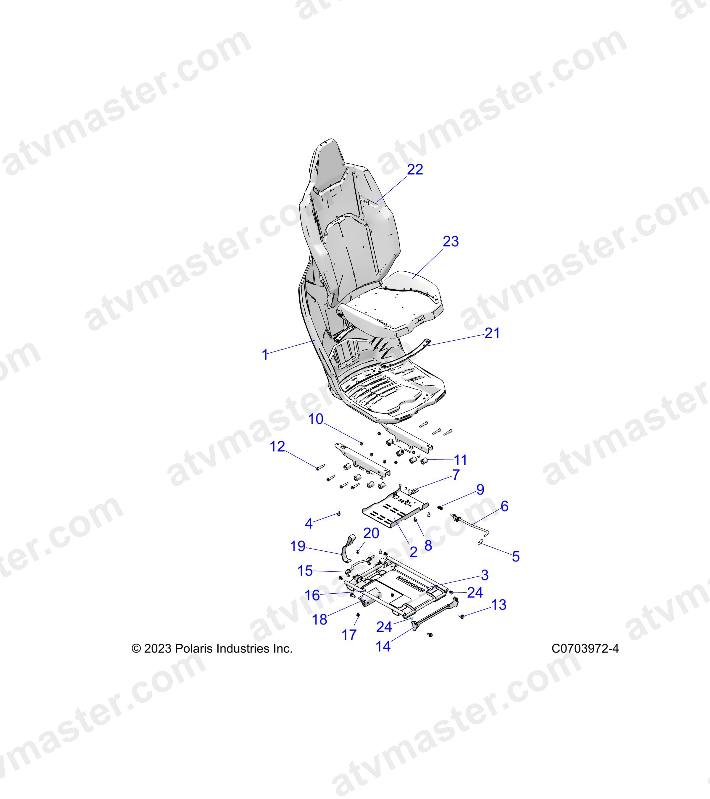 BODY, SEAT ASM. AND SLIDER - Z24NEE99A2/B2 (C0703972-1)