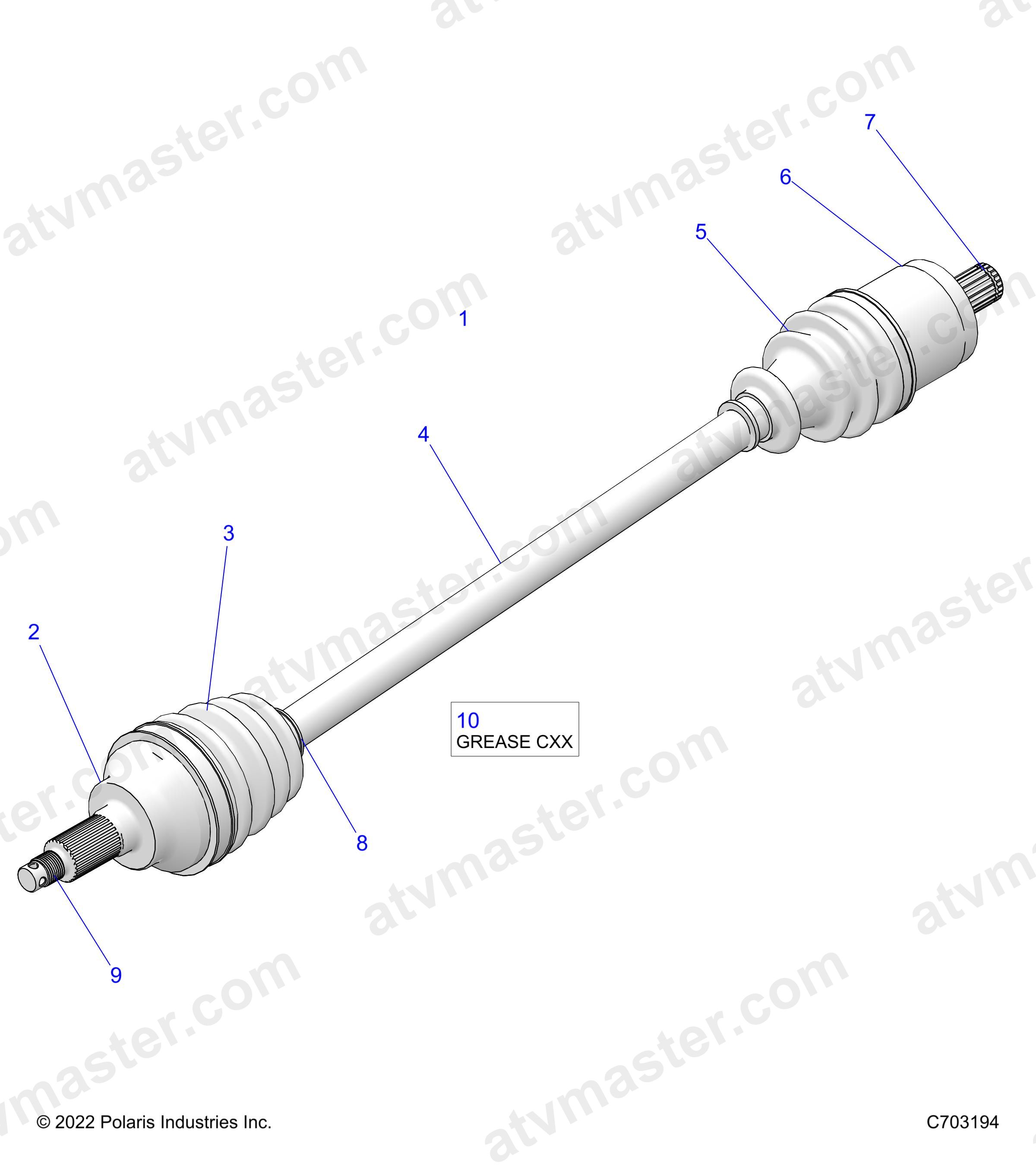 DRIVE TRAIN, HALF SHAFT, FRONT - Z23NAE99A/99B (C703194)
