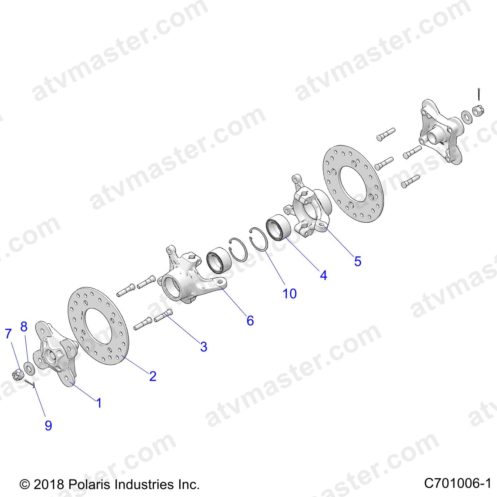 SUSPENSION, FRONT CARRIER AND HUB - Z23NAE99A/99B (C701006-1)