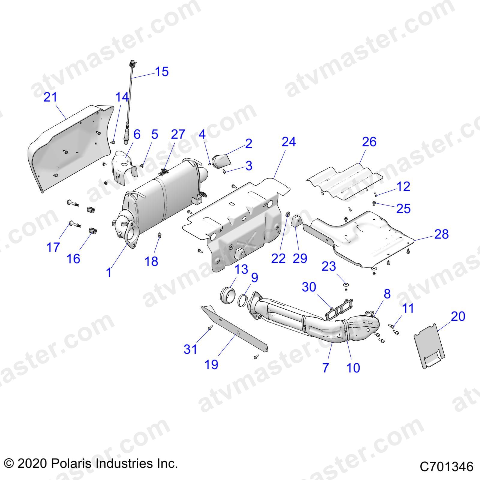 ENGINE, EXHAUST SYSTEM - Z23N4E99A/99B (C701346)