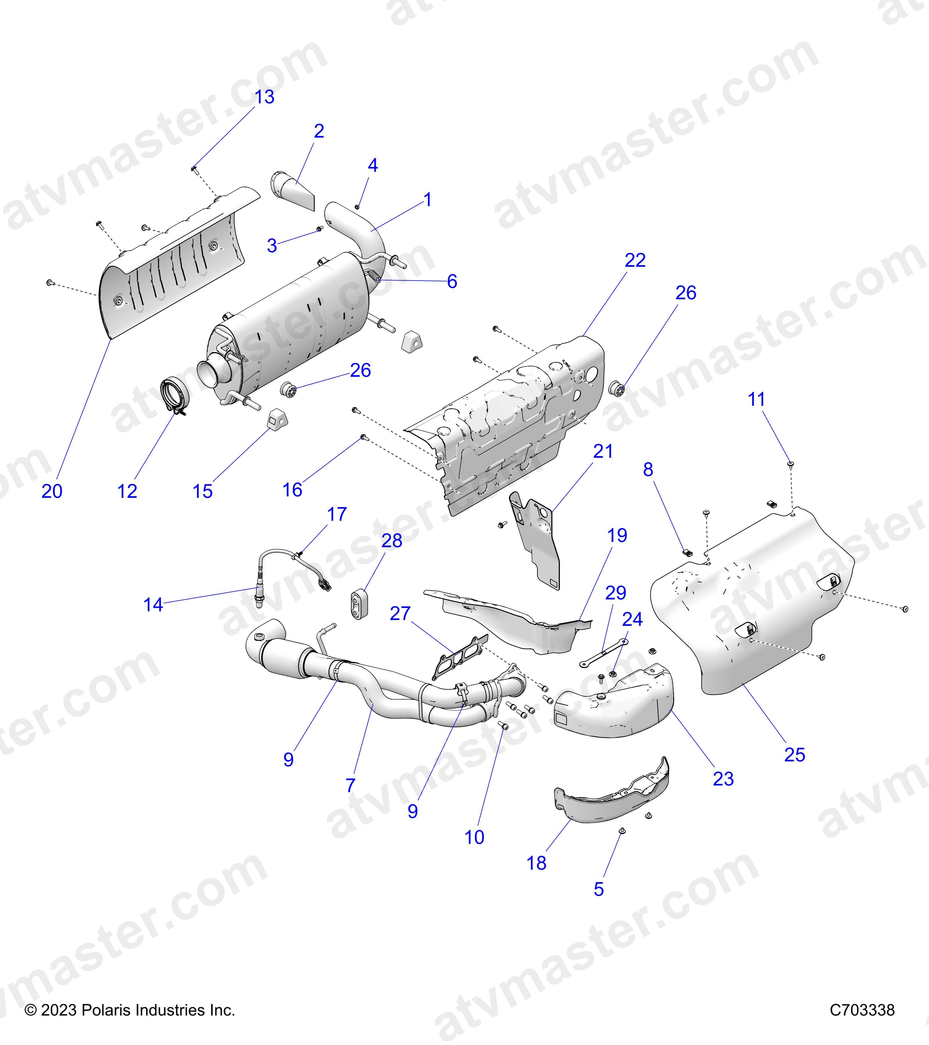 ENGINE, EXHAUST SYSTEM - Z24NEE99A2/B2 (C703338)