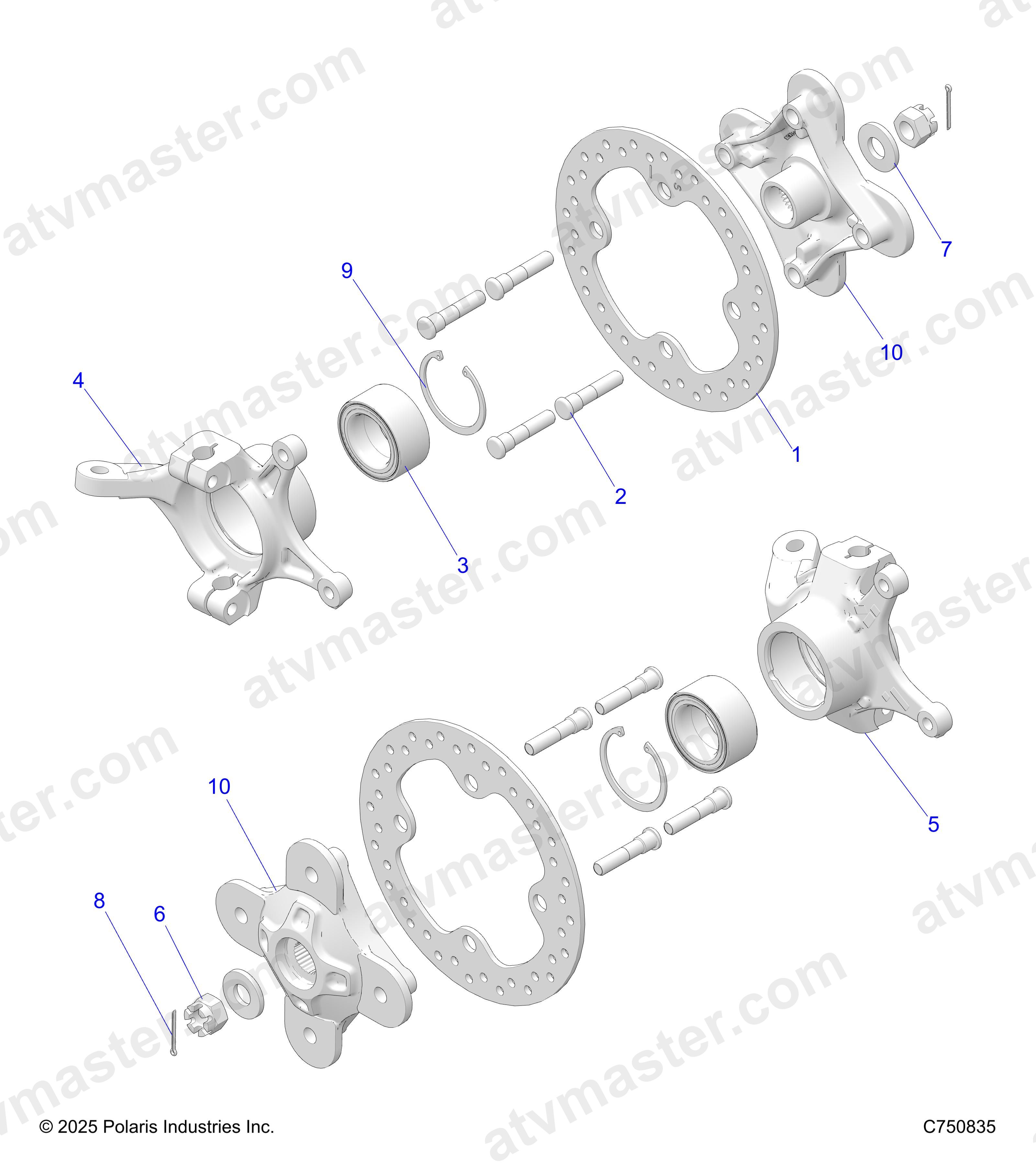 SUSPENSION, FRONT CARRIER AND HUB - Z24NEE99A2/B2 (C750835)
