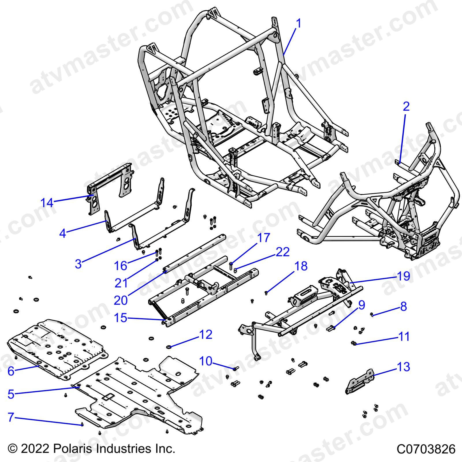 CHASSIS, MAIN FRAME AND SKID PLATES - Z23NAE99A/99B (C0703826)