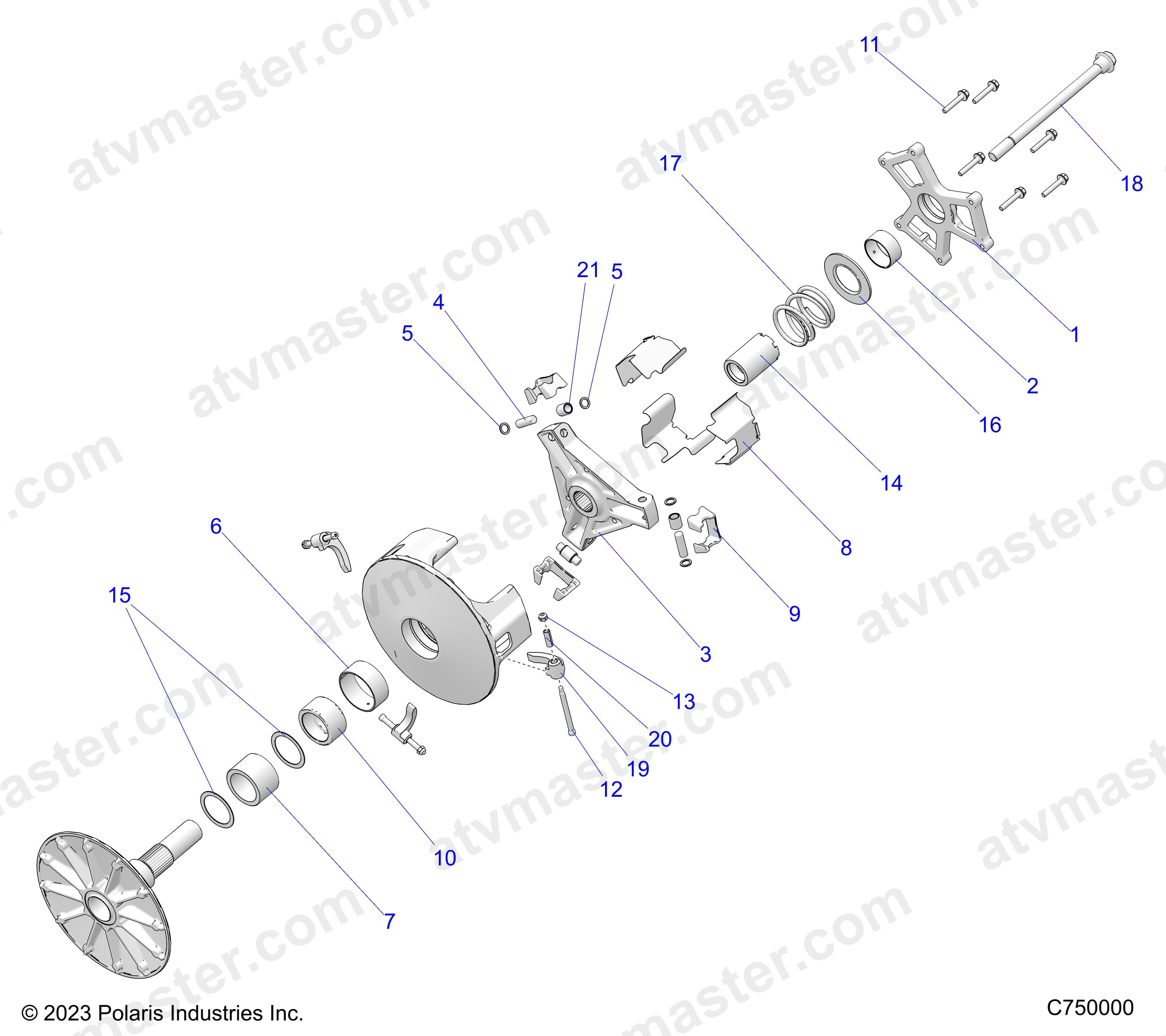 DRIVE TRAIN, PRIMARY CLUTCH - Z24NEE99A2/B2 (C750000)