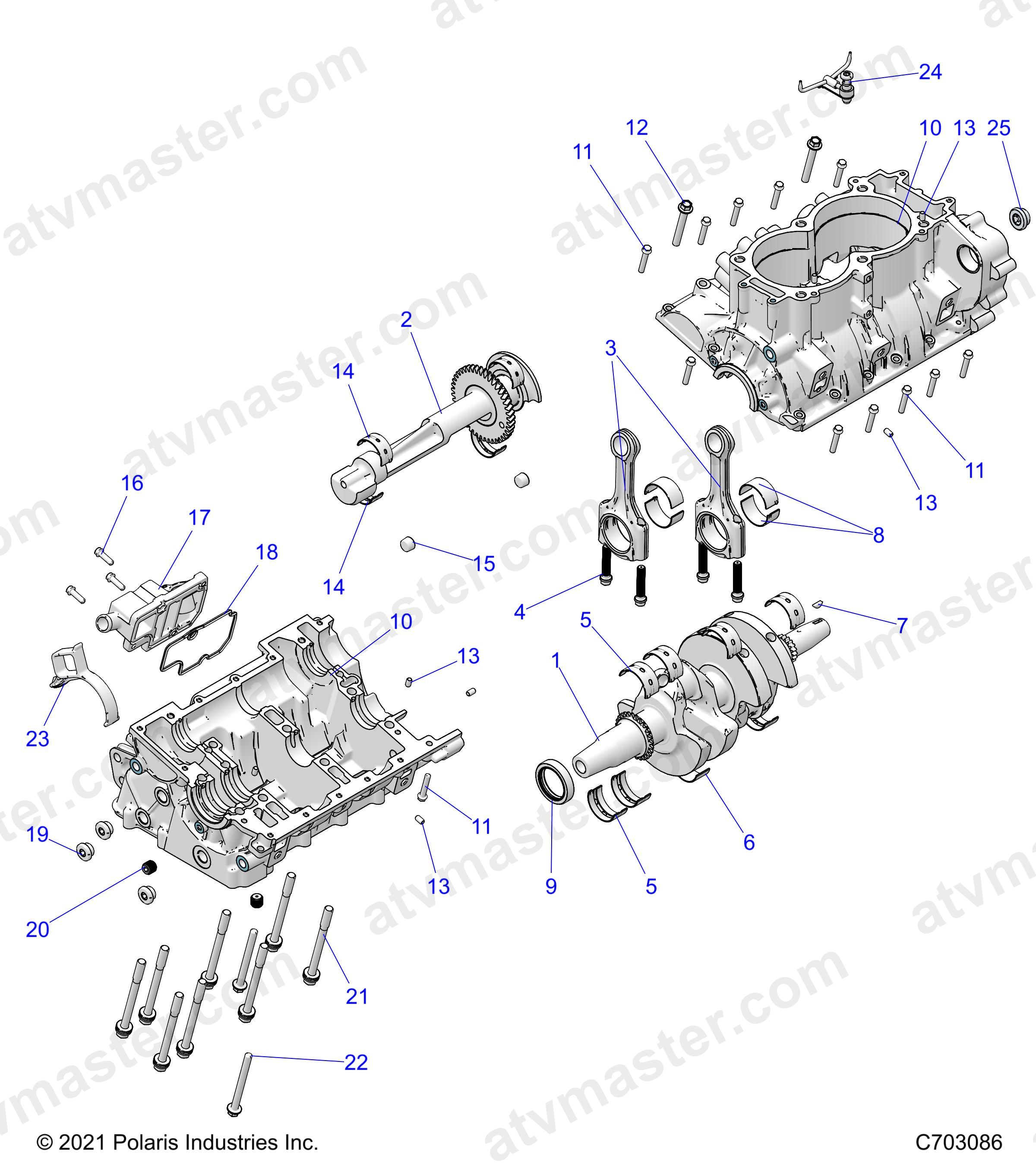 ENGINE, CRANKCASE AND CRANKSHAFT - Z24NEE99A2/B2 (C703086)