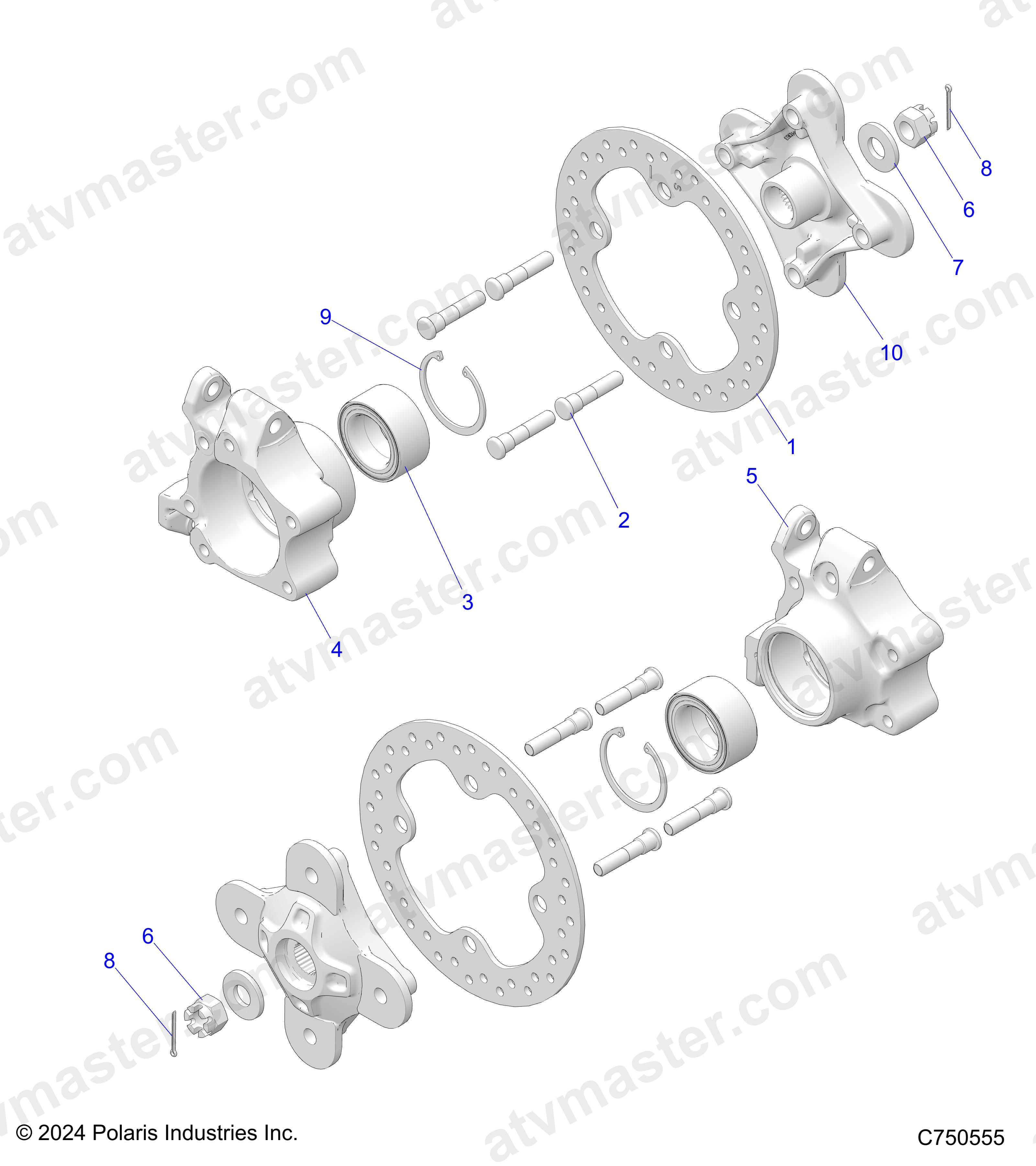SUSPENSION, FRONT CARRIER AND HUB - Z24NME99A2/B2 (C750555)