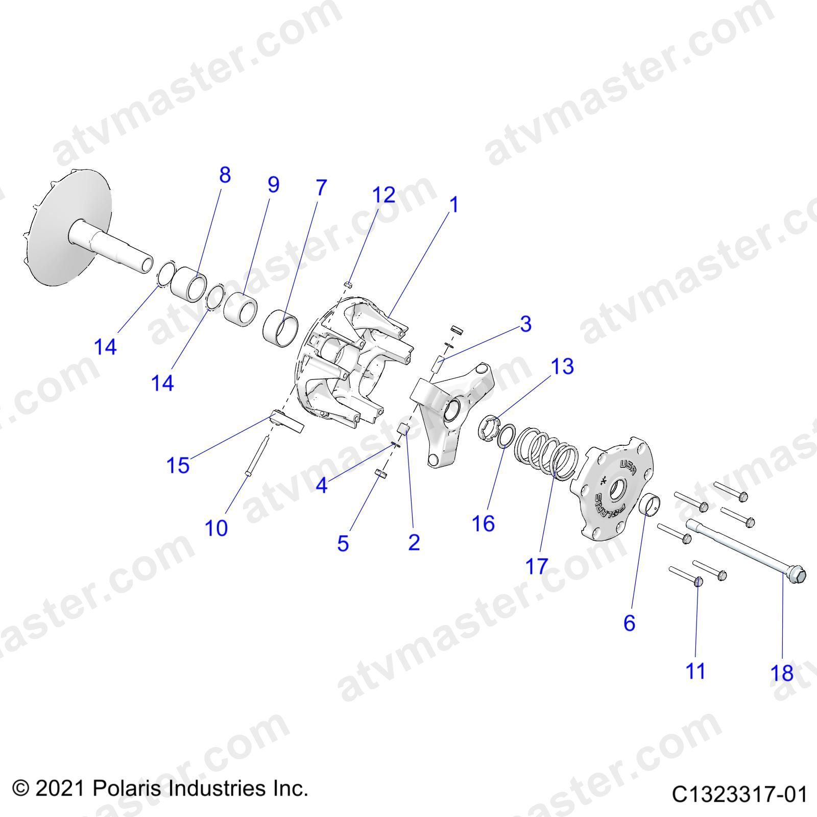 DRIVE TRAIN, PRIMARY CLUTCH - Z23NAE99A/99B (C1323317-01)