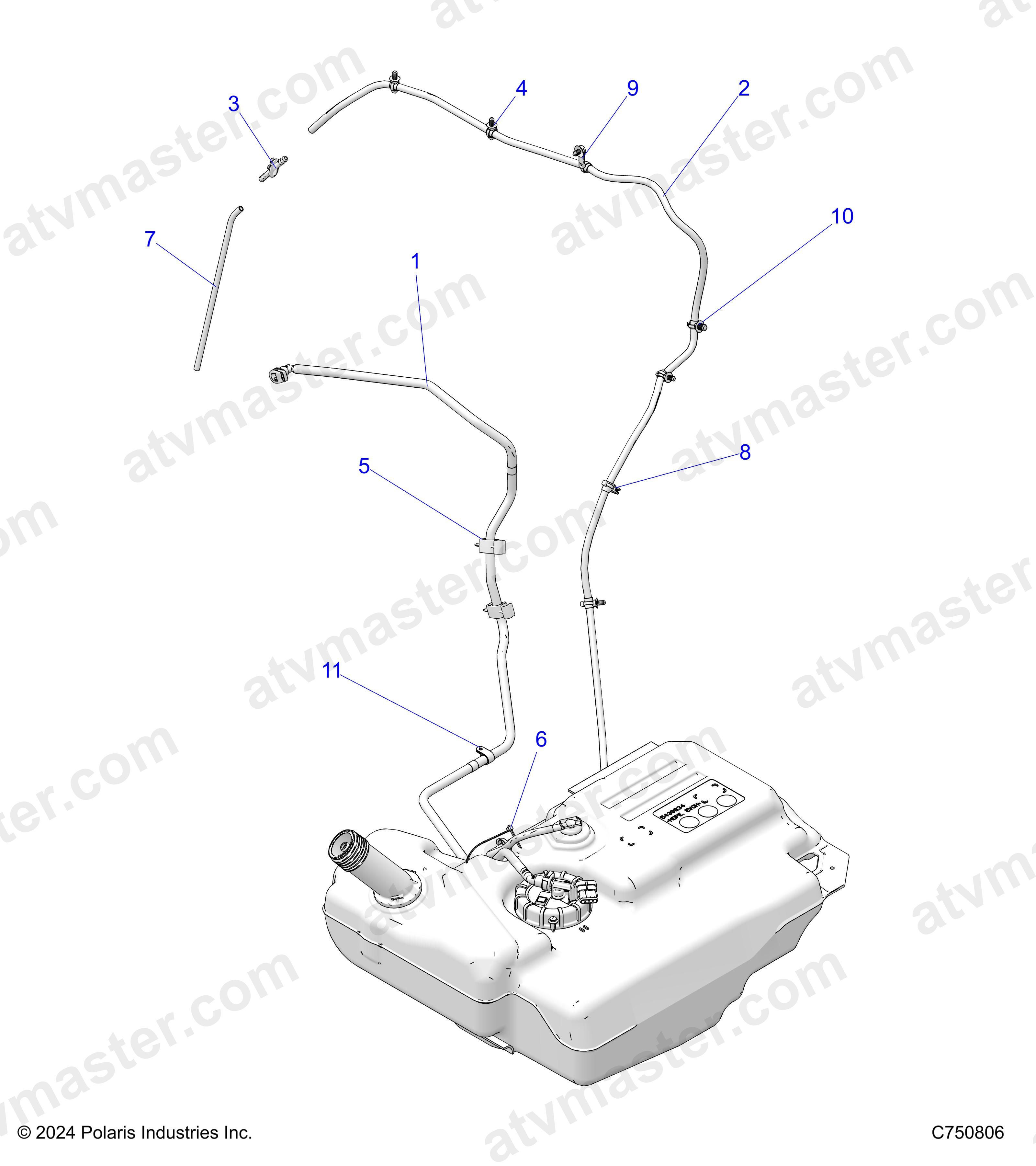 FUEL SYSTEM, LINES, STD. - Z24NEE99A2/B2 (C750806)