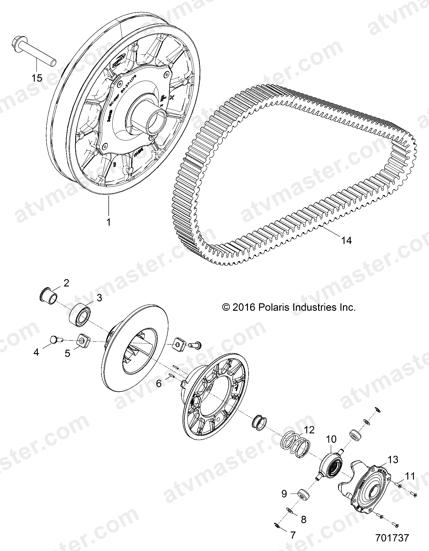 DRIVE TRAIN, SECONDARY CLUTCH - Z23N4E99A/99B (701737)