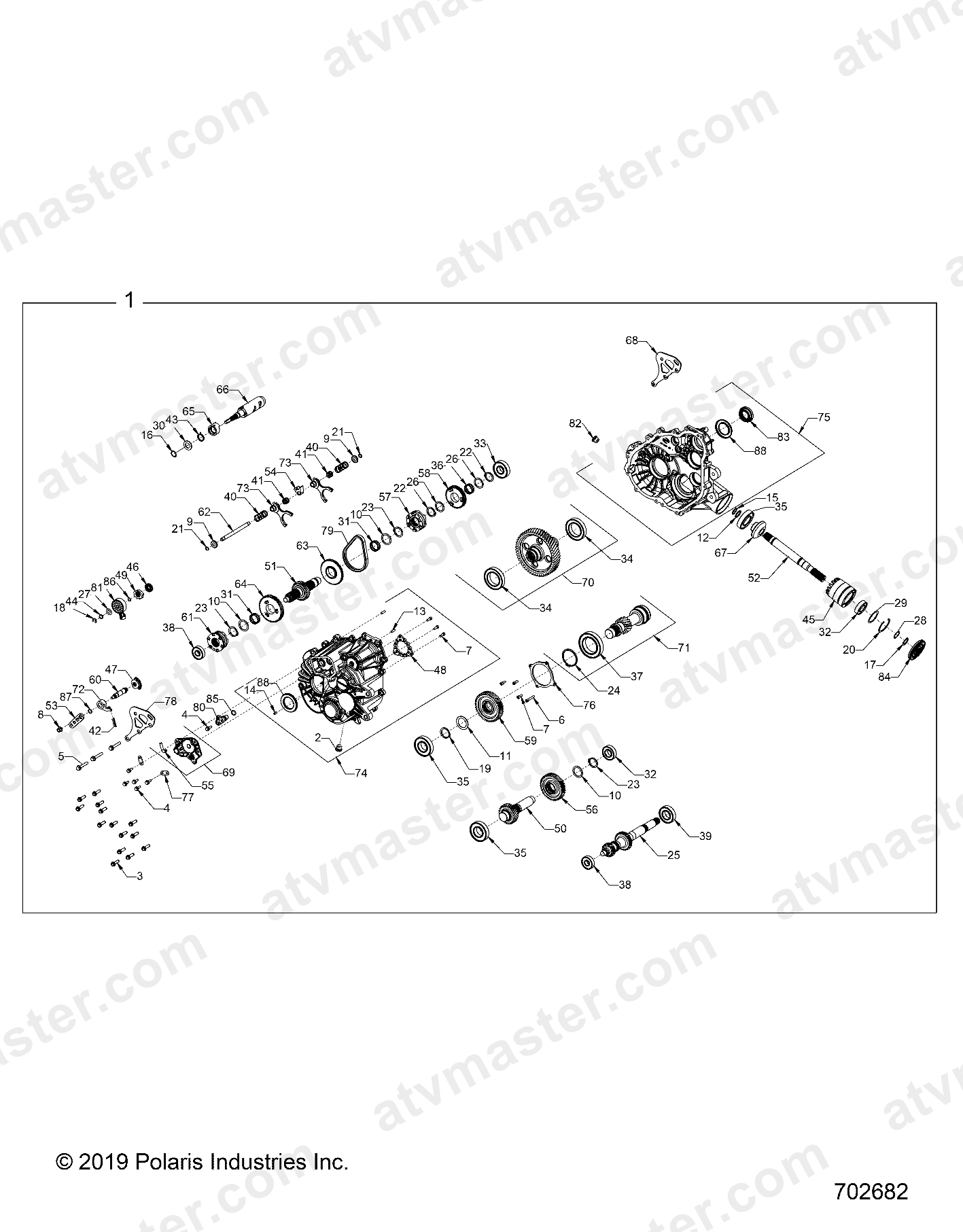 DRIVE TRAIN, MAIN GEARCASE INTERNALS - Z23NAE99A/99B (702682)