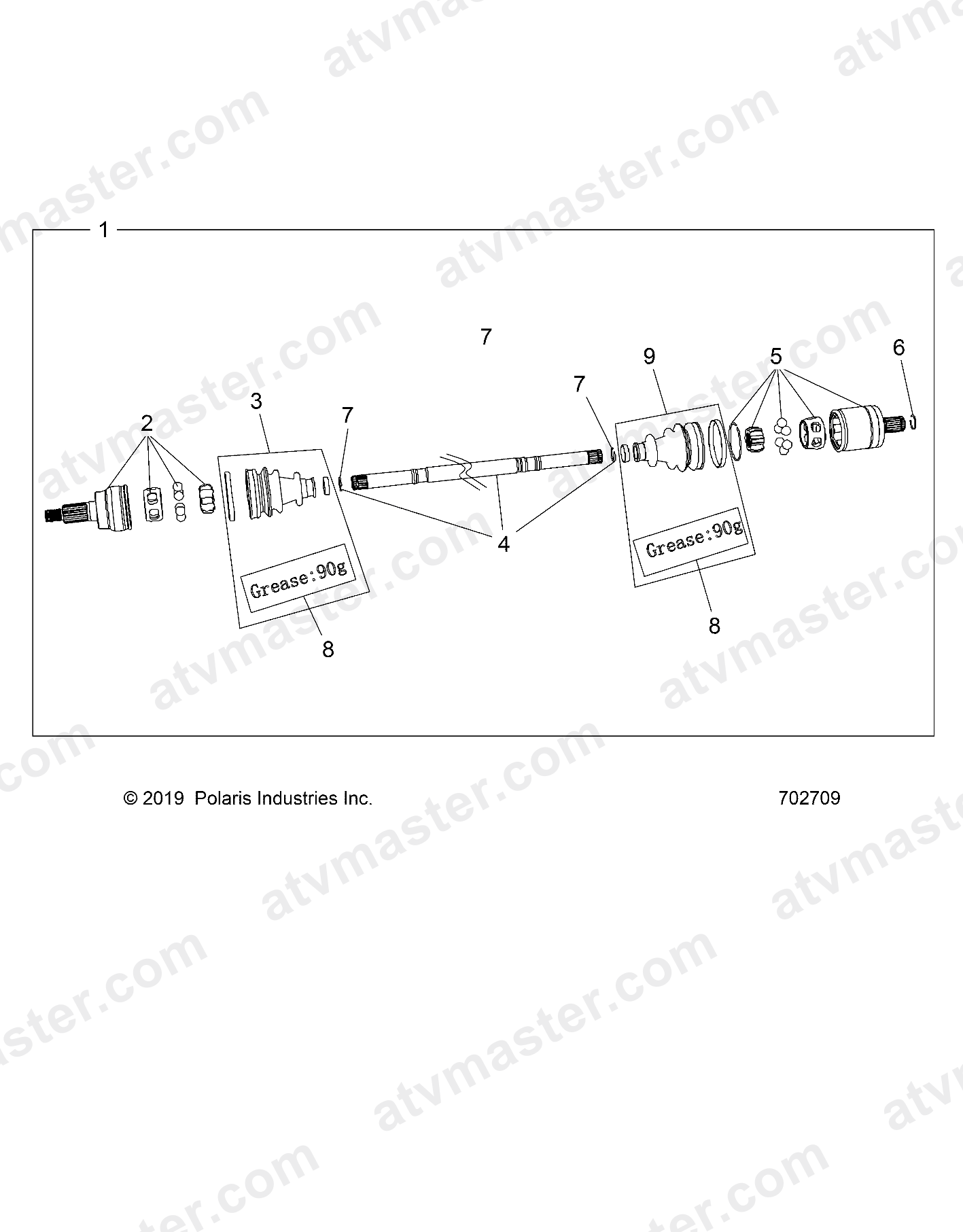 DRIVE TRAIN, HALF SHAFT, FRONT - Z24NEE99A2/B2 (702709)