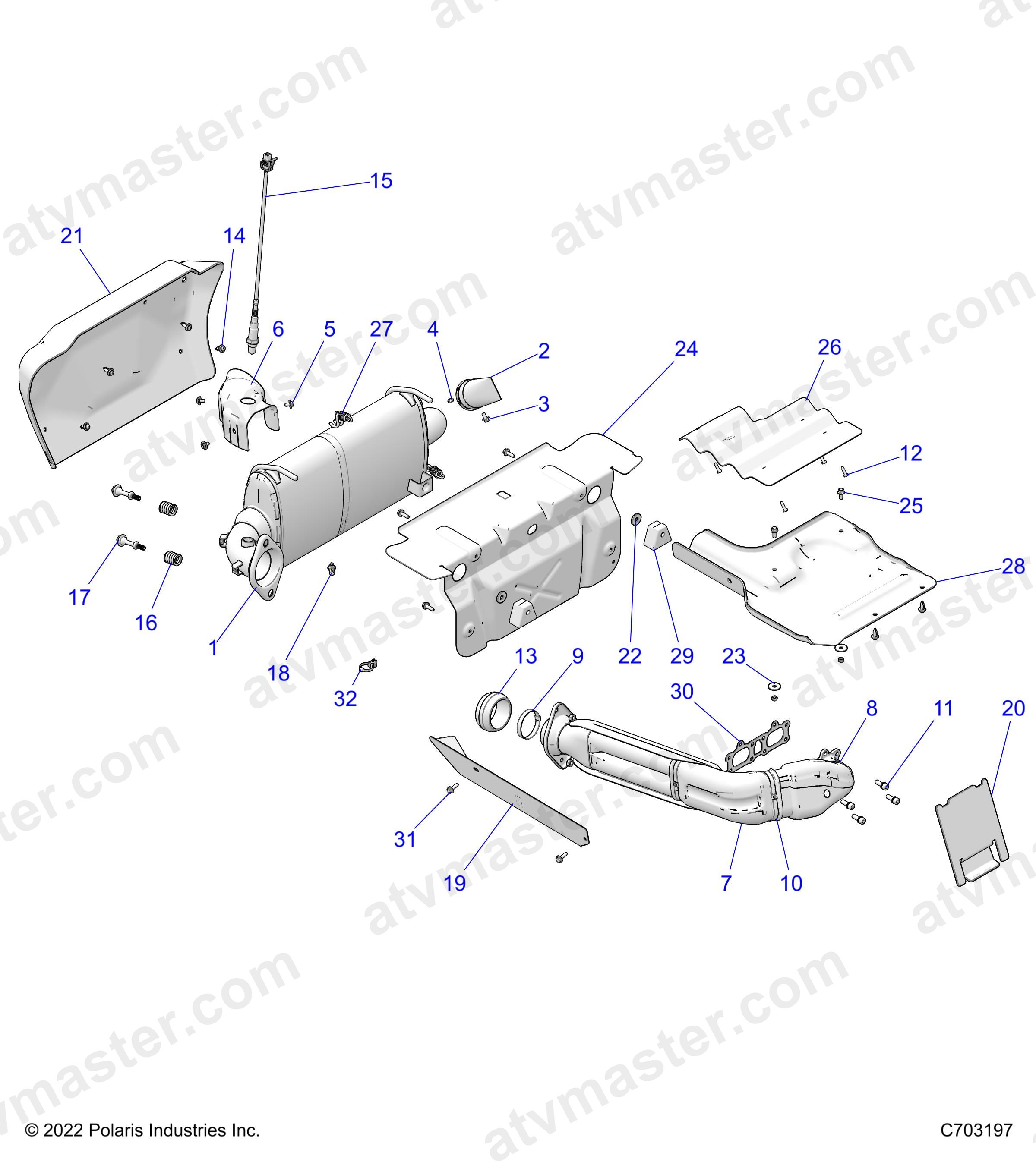 ENGINE, EXHAUST SYSTEM - Z23NAE99A/99B (C703197)