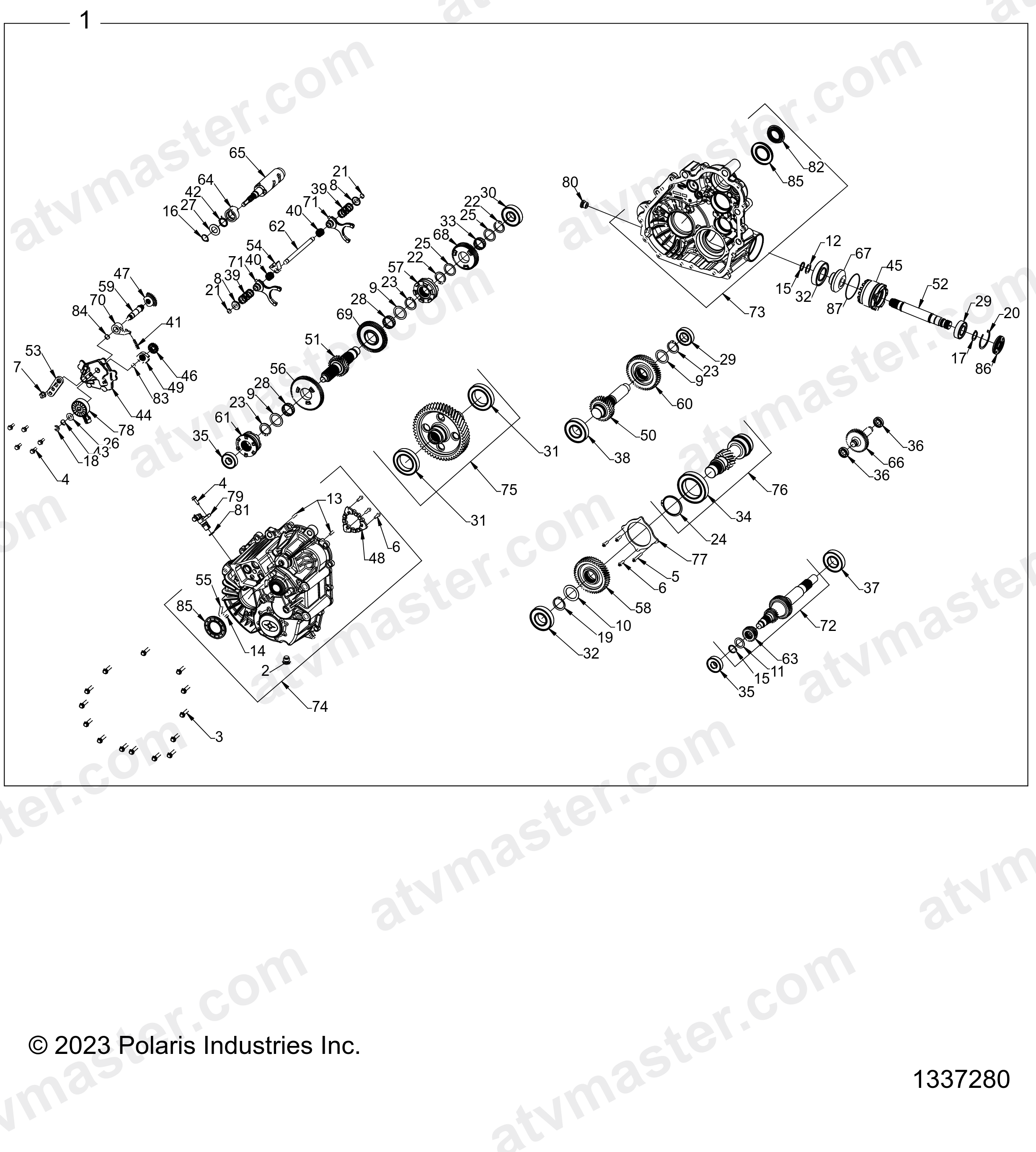 DRIVE TRAIN, MAIN GEARCASE INTERNALS - Z24NEE99A2/B2 (1337280)