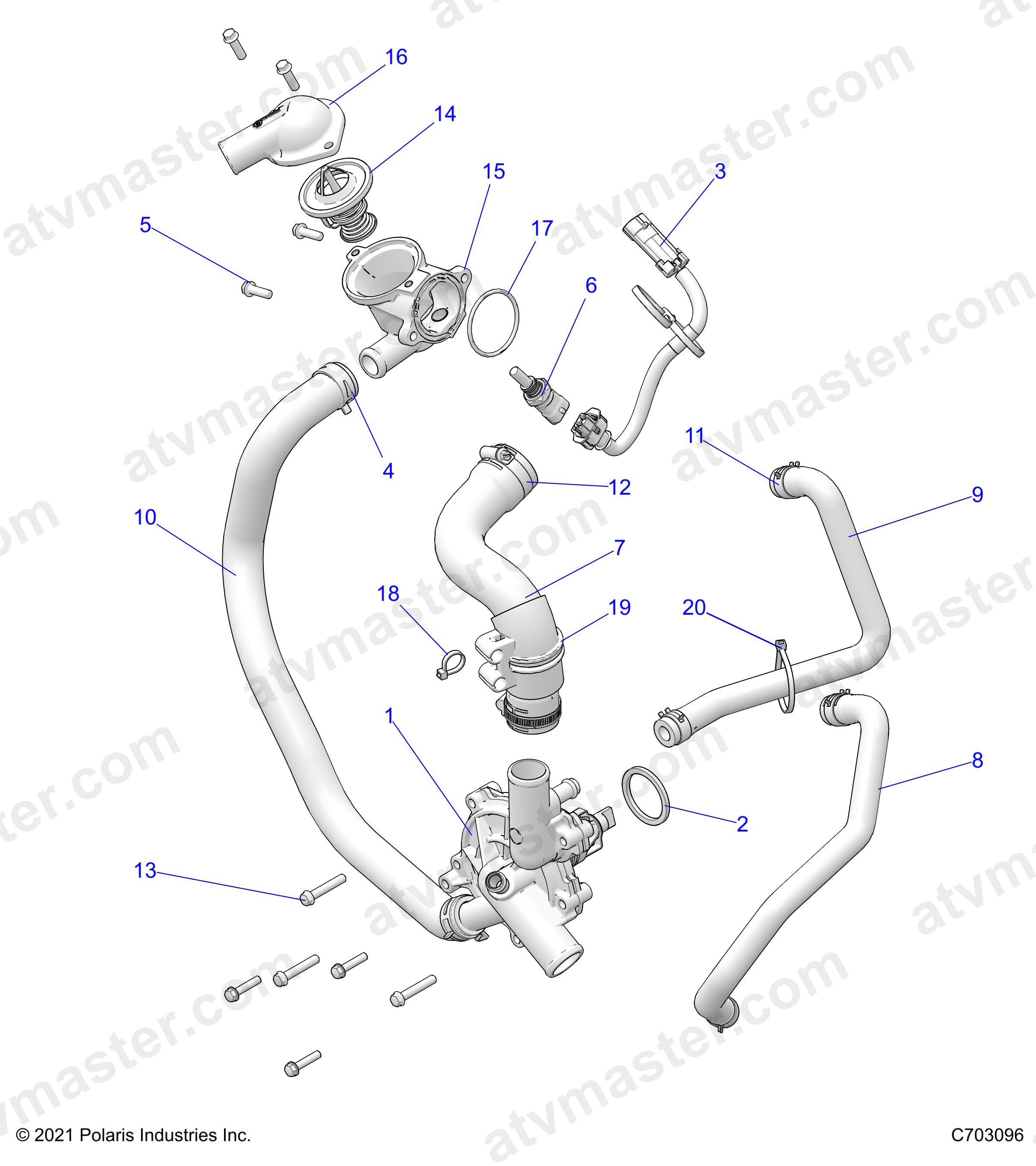 ENGINE, WATERPUMP AND BYPASS - Z24NEE99A2/B2 (C703096)