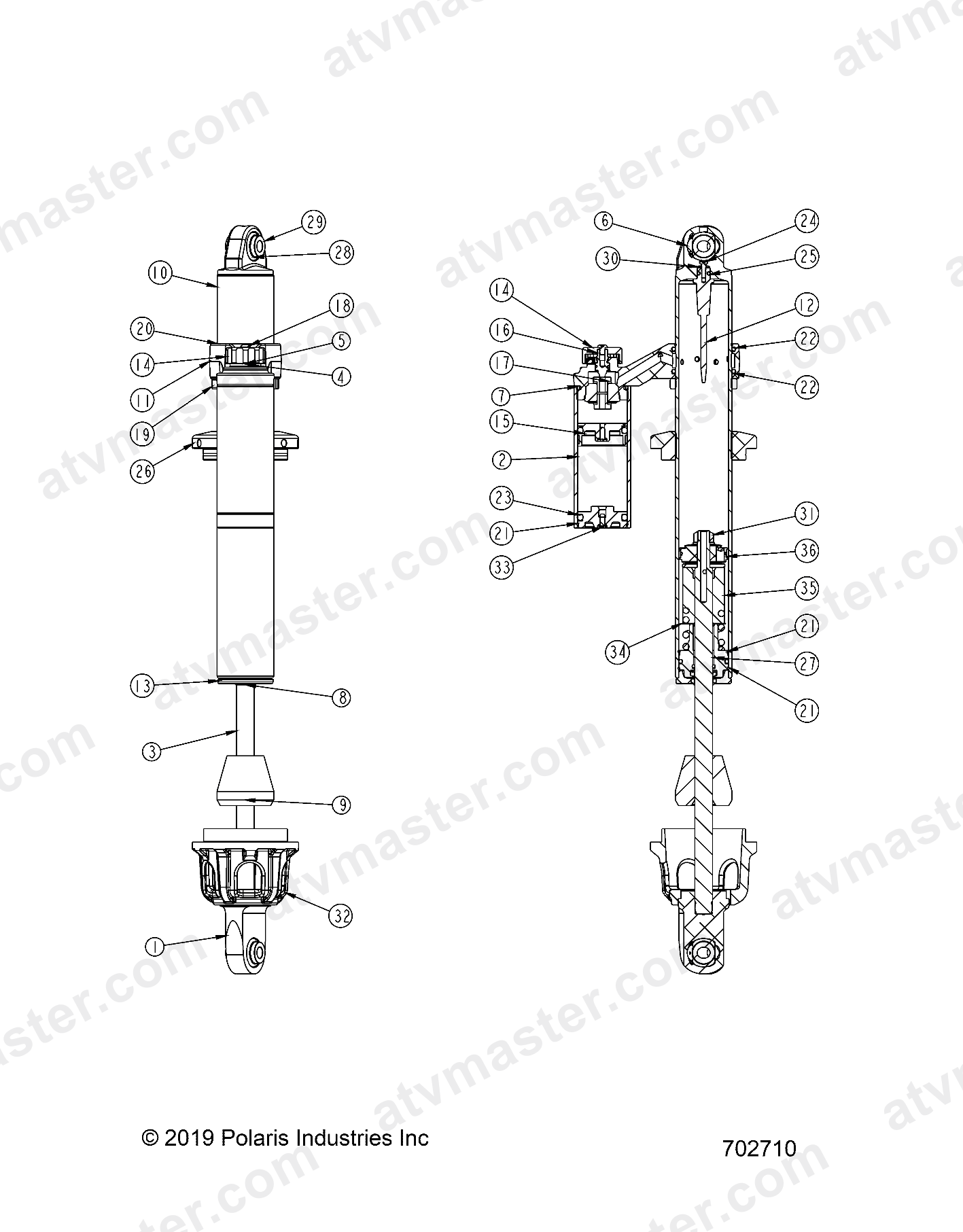 SUSPENSION, FRONT SHOCK INTERNALS - Z24NME99A2/B2 (702710)