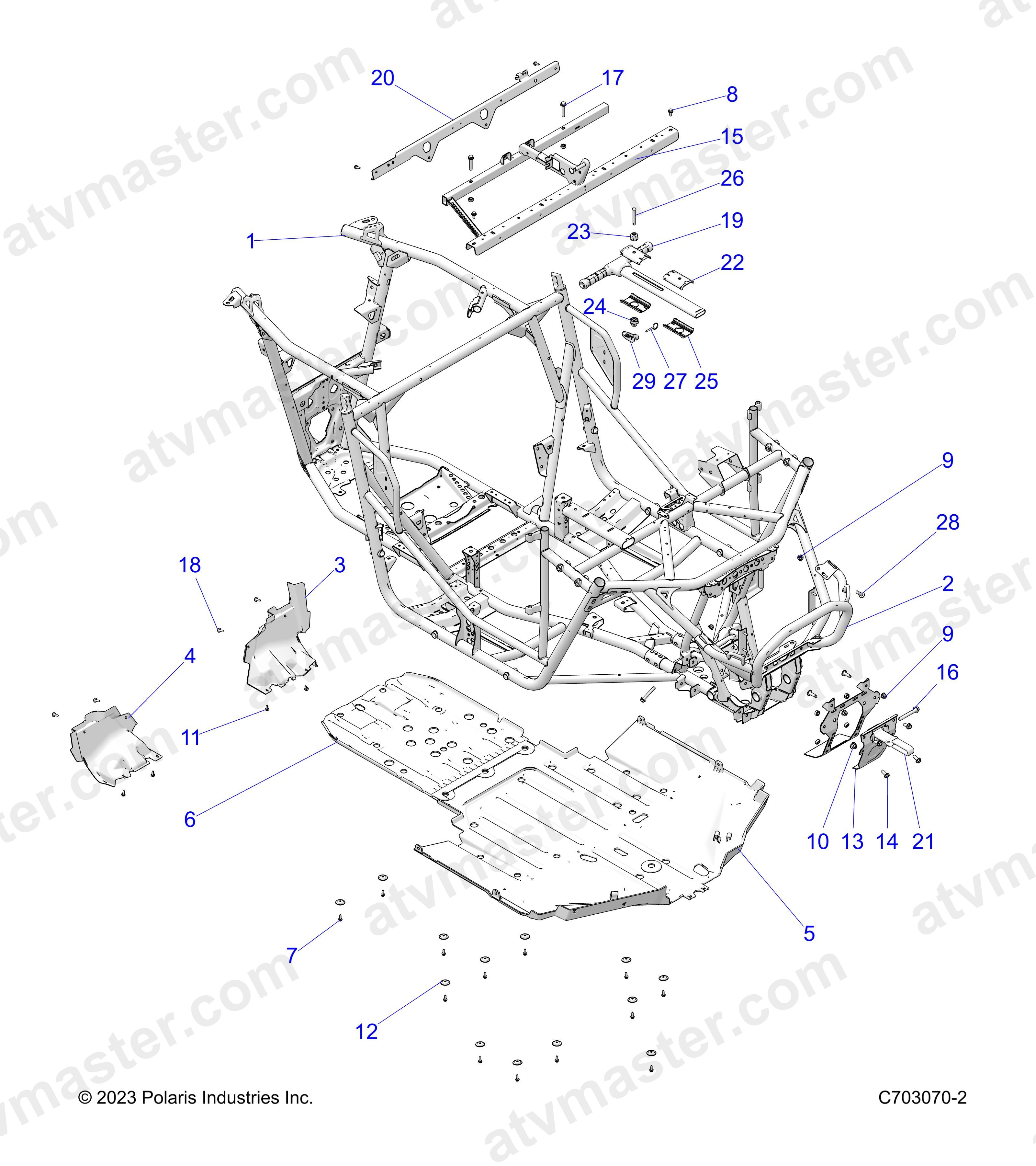 CHASSIS, MAIN FRAME AND SKID PLATES - Z24NEE99A2/B2 (C703070-2)