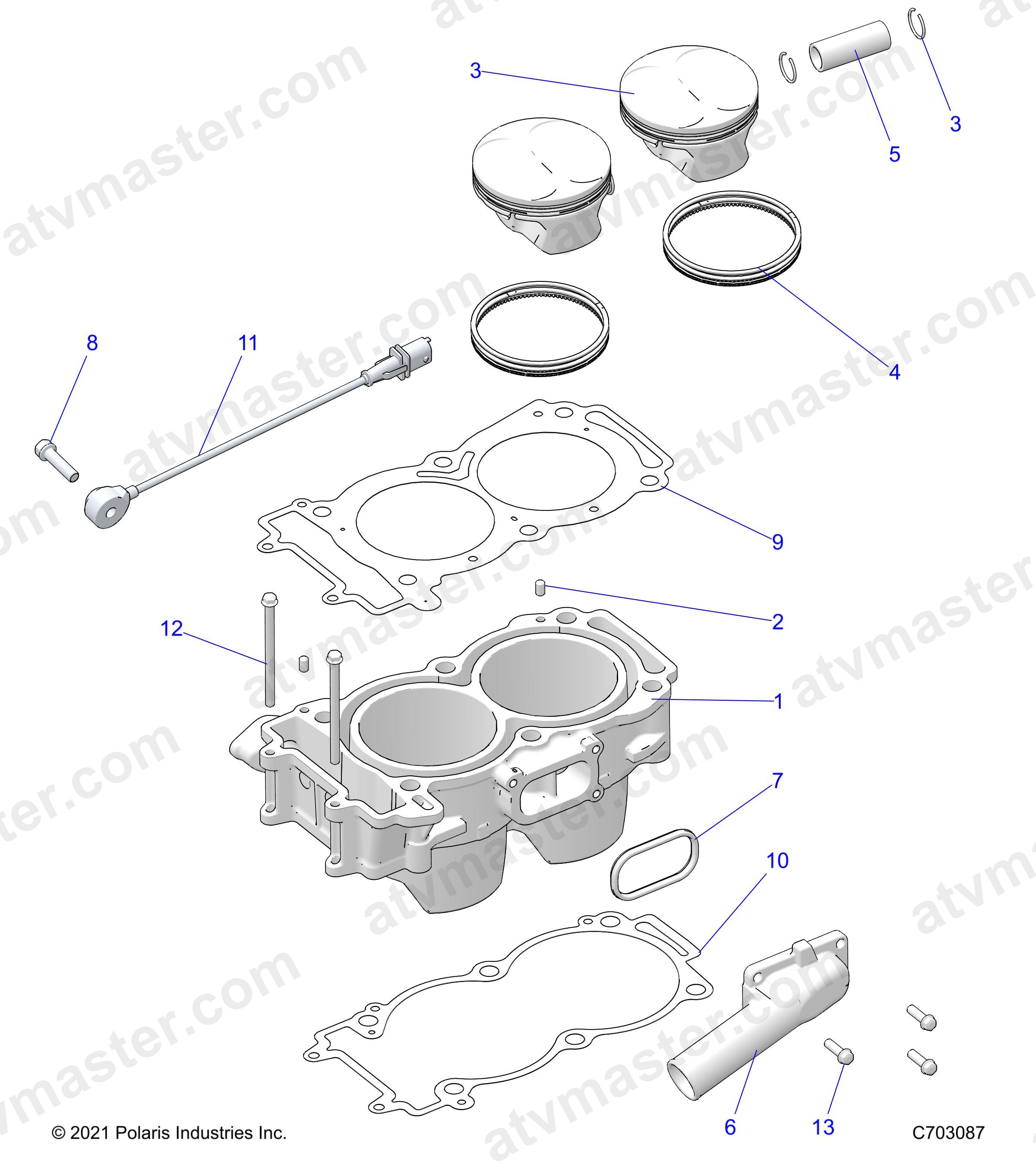 ENGINE, CYLINDER AND PISTON - Z24NEE99A2/B2 (C703087)