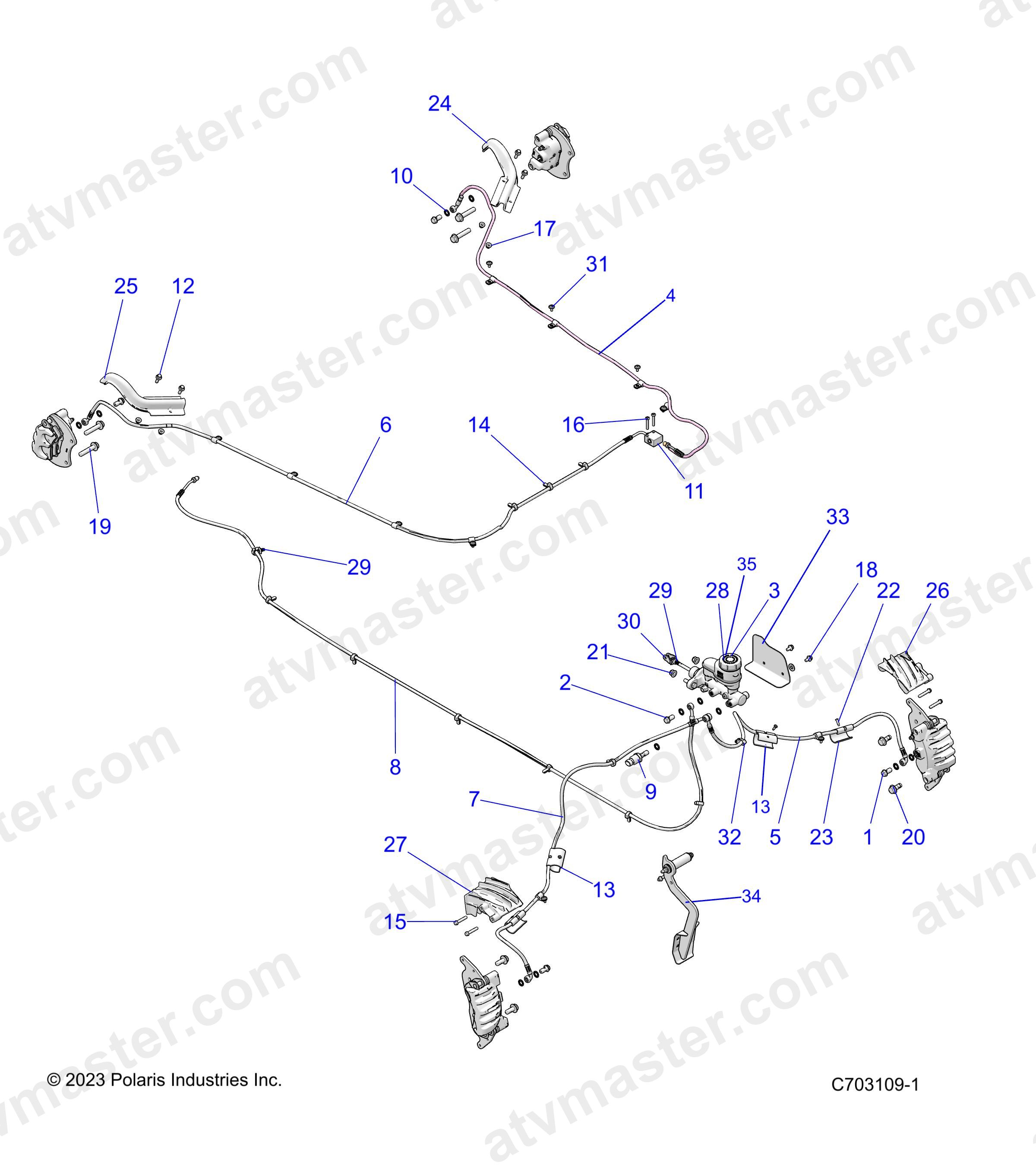 BRAKES, BRAKE LINES AND MASTER CYLINDER - Z24NEE99A2/B2 (C703109)