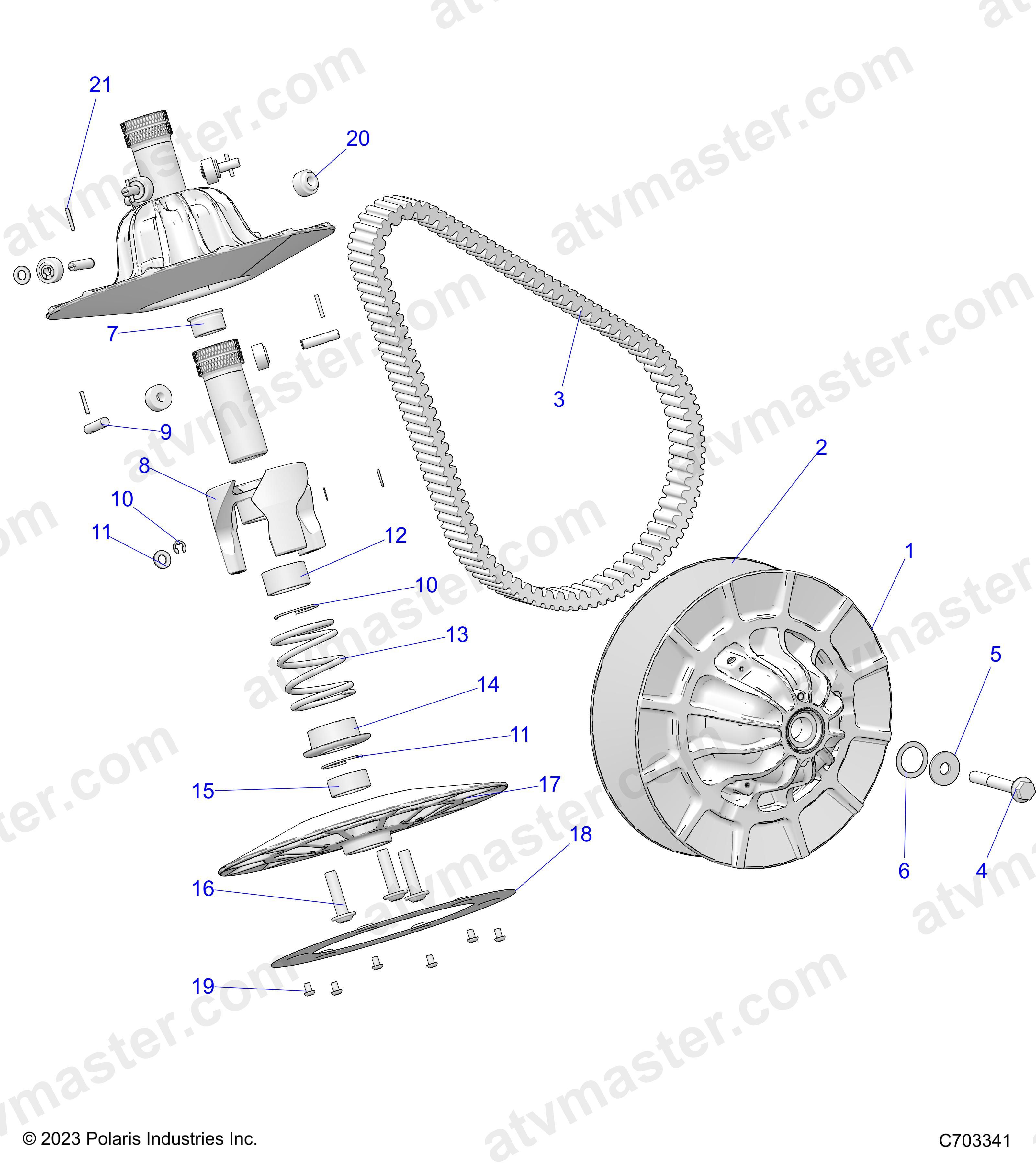 DRIVE TRAIN, SECONDARY CLUTCH - Z24NEE99A2/B2 (C703107)
