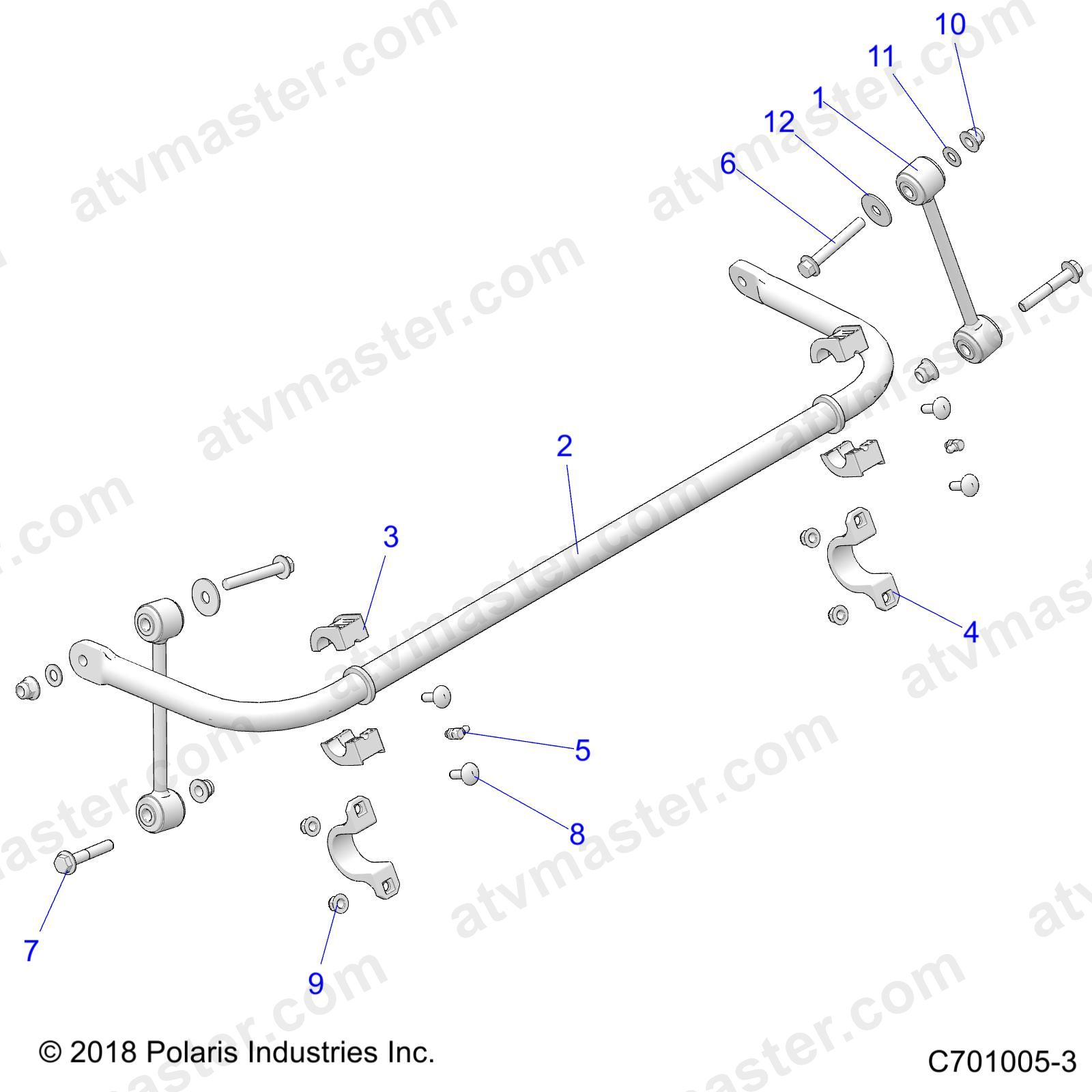 SUSPENSION, STABILIZER BAR, REAR - Z23N4E99A/99B (C701005-3)
