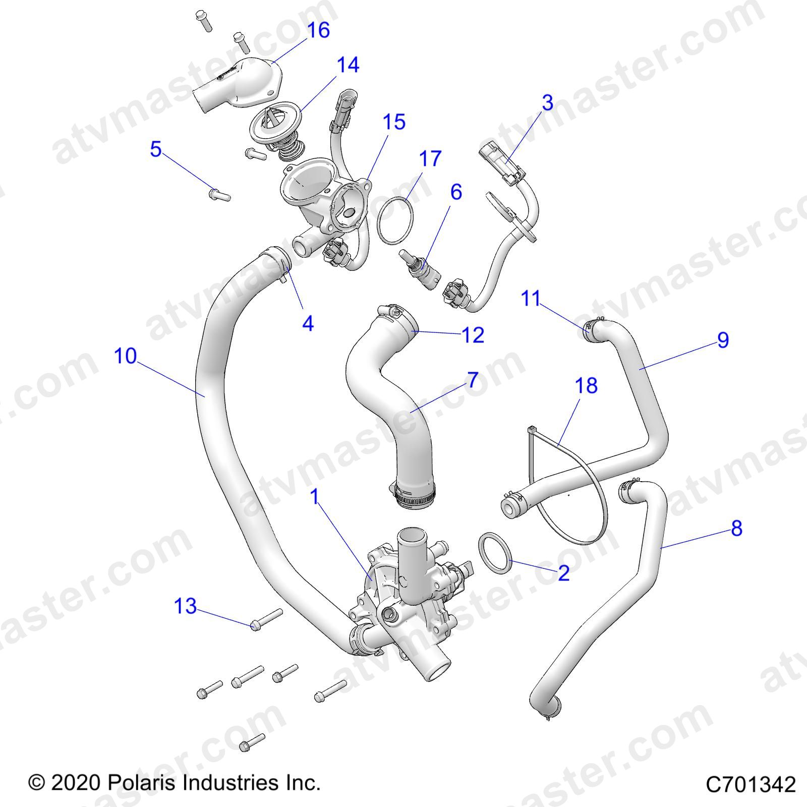 ENGINE, WATERPUMP AND BYPASS - Z23N4E99A/99B (C701342)