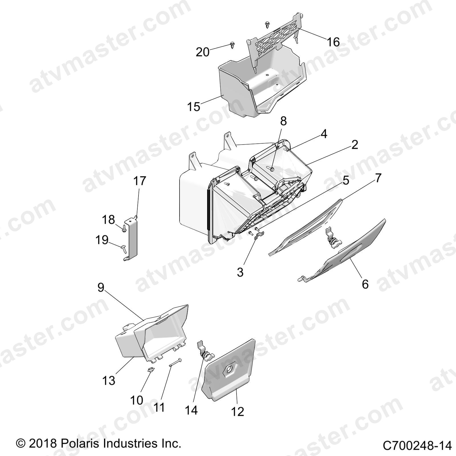 BODY, DASH STORAGE - Z23NAE99A/99B (C700248-14)