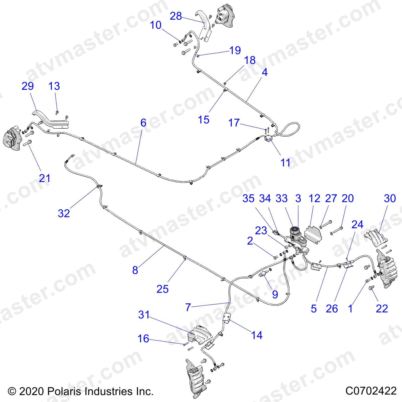 BRAKES, BRAKE LINES AND MASTER CYLINDER - Z23NAE99A/99B (C0702422)