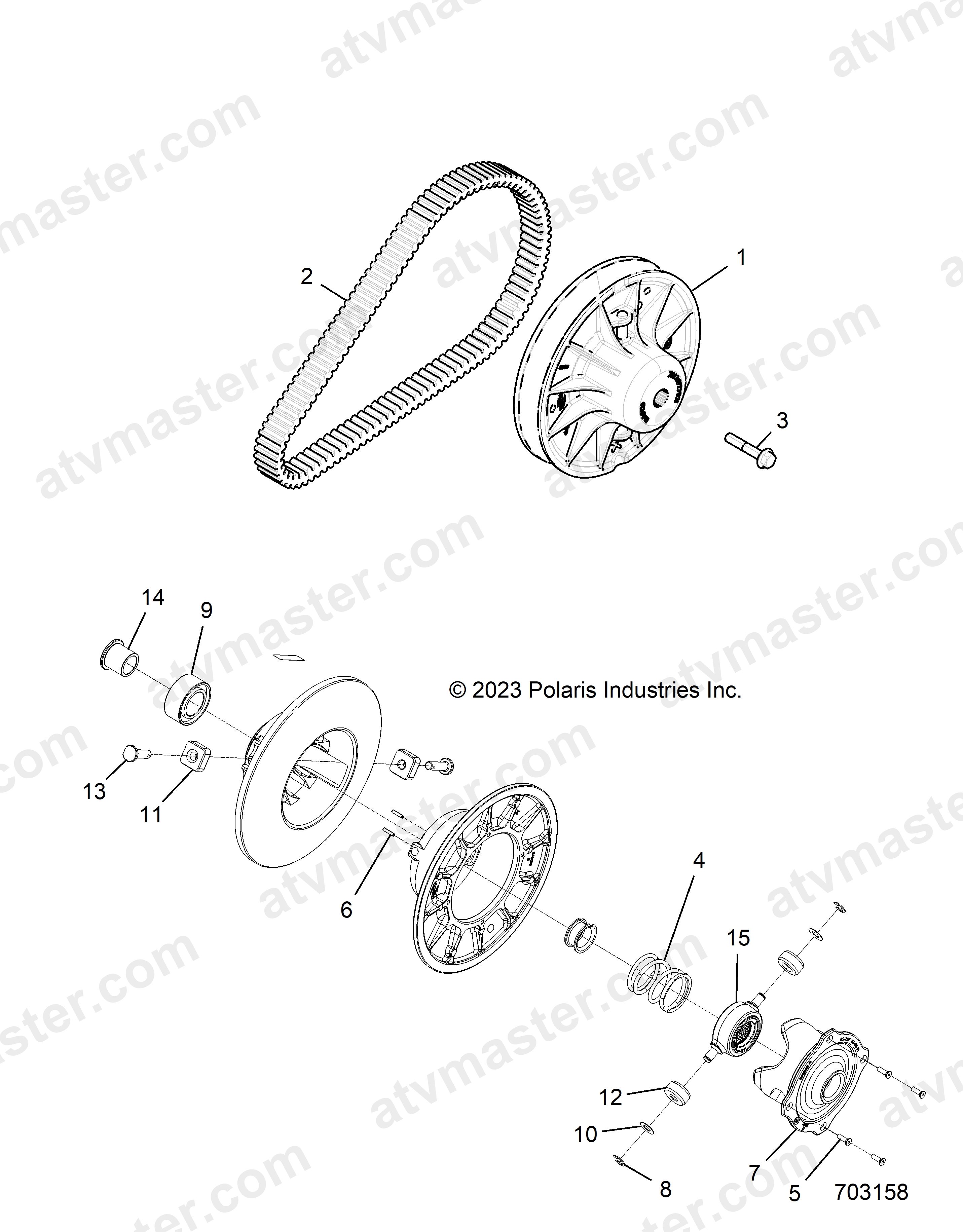 DRIVE TRAIN, SECONDARY CLUTCH - Z23NAE99A/99B (703158)