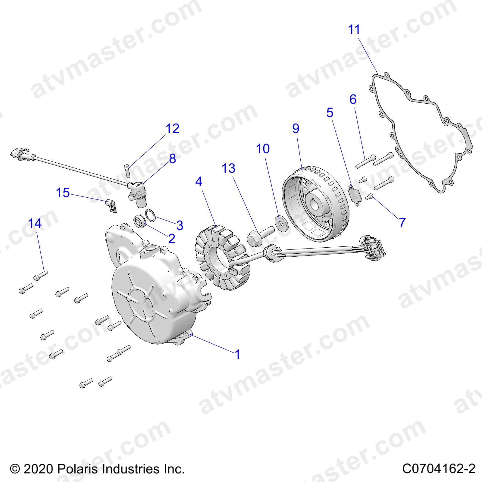 ENGINE, STATOR AND FLYWHEEL - Z23N4E99A/99B (C0704162-2)